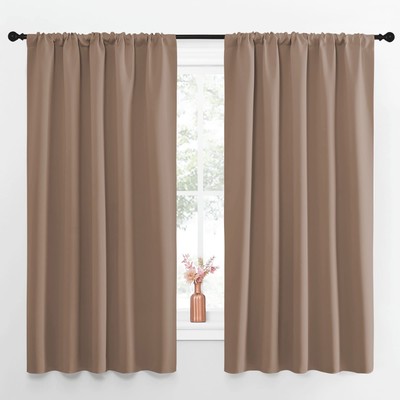 NICETOWN Bedroom Blackout Panels - Window Treatment Thermal Insulated Solid Rod-image