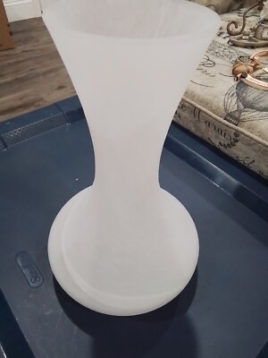 Frosted swirl Glass Vase Shaped Like A Genie Bottle-image