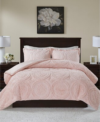 Madison Park Ava Reversible 3-Pc. Full/Queen Comforter Set, Blush. NEW-image