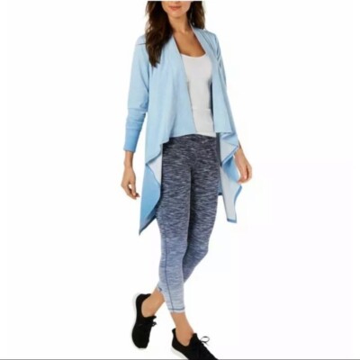 Ideology Sweater Dip-Dye Yoga Cardigan Women Blue Sz XL NEW NWT N105-image