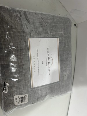 Pottery Barn Grey Belgium linen sham euro 26X26 NEW-image