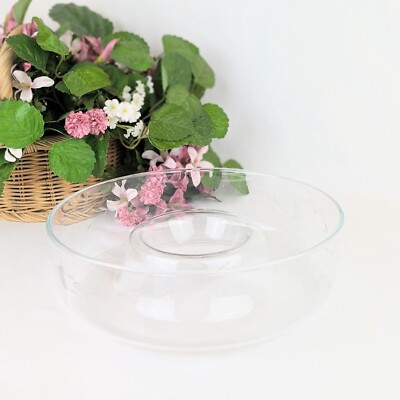 Vintage Princess House Heritage Chip and Dip Bowl Large Clear Glass Serving Bowl-image