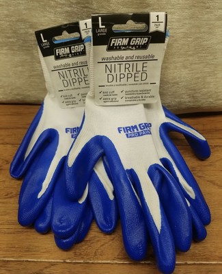 Firm Grip Pro Paint Reusable Nitrile Dipped Gloves LOT of 2/NEW-image