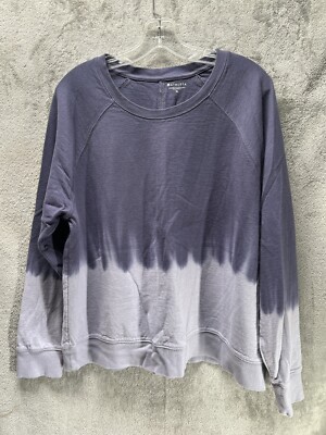 Athleta Women’s Extra Large XL Sundown Dip Dye Sweatshirt Medieval Violet Comfy-image