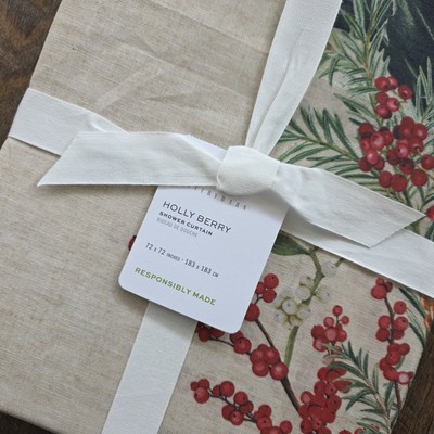 Pottery Barn Holly Berry Shower Curtain, 72