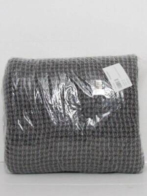 Pottery Barn Waffle Weave Blanket, Full Queen Charcoal Color New-image