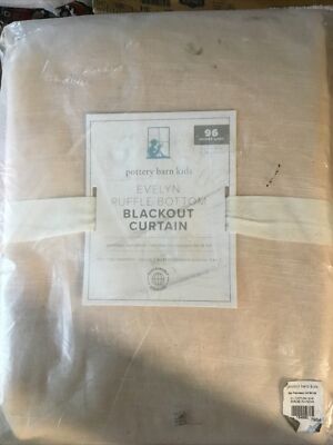 Pottery Barn Kids Evelyn Ruffle Bottom Blackout Curtain 96 Inches Long Blush 63A-image