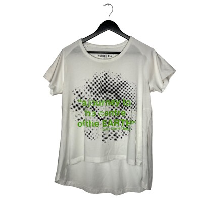 Rundholz DIP Printed Asymmetric T Shirt Top Size L White-image