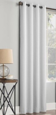 One Panel White Array Woven Dobby Draft Fleece Blackout Grommet Sun Zero 84