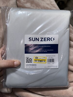 Sun Zero Bergen 100% Blackout Rod Pocket SINGLE Curtain Panel WHITE 40X96in M31-image