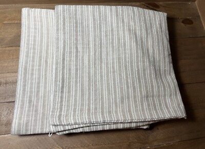 Pottery Barn Antolin Striped Pillow Cover, 22”x22”, Natural Stripe By Villa-image