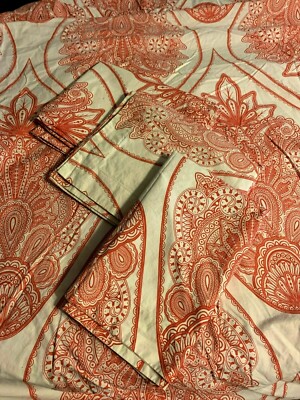 Pottery Barn Cassidy Medallion Queen Duvet Cover 1 Standard 2 King Shams Boho-image