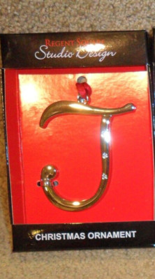 Regent Square Studio Design Monogram Letter  J Metal Silver Ornament -image