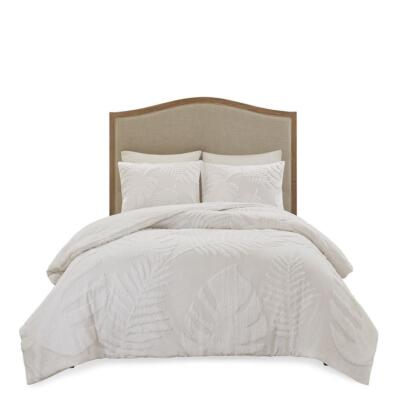 100% Cotton Chenille Palm Duvet Cover Set w/Tufted Technique,MP12-6224-image