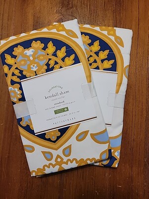 Pottery Barn Kendall Organic Cotton Two  Standard Shams 350 Thread Count -image