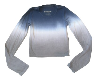 Katie J NYC Tween Girls Livi Dip Dye Long Sleeve Cropped Ribbed Top XL(14)-image