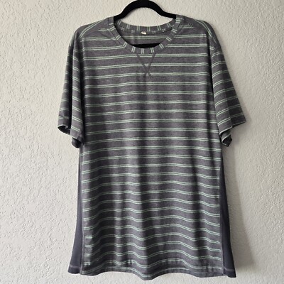 Lululemon T.H.E. Crew Double Dip Stripe Heathered Inkwell grey green-image