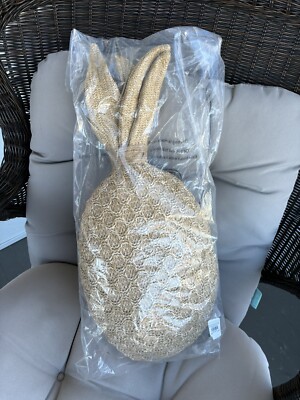 Pottery Barn Pineapple Pillow Whimsical Natural Fiber Brand New-image