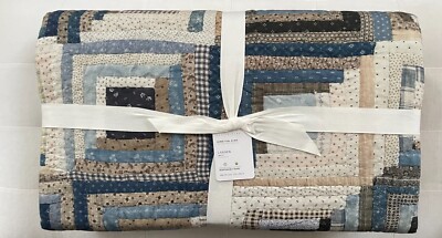 Pottery Barn LASSEN HANDCRAFTED REVERSIBLE King California King Quilt NWT-image