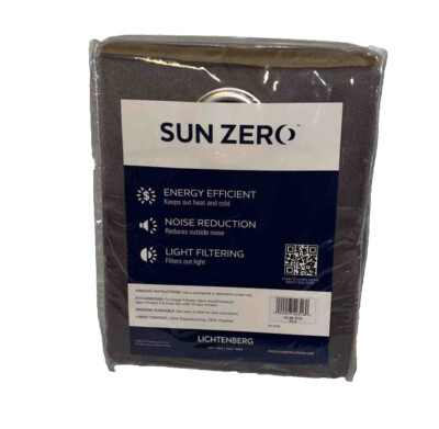 Sun Zero Woven Textured Blackout Curtain Panel, 54