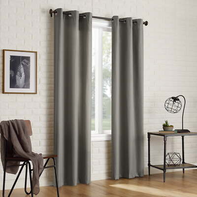 Thermal Insulated Grommet Curtain Panel Pair Drapes Home Decor Gray40