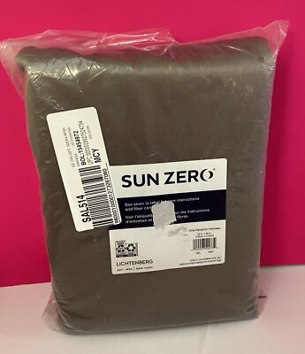 Sun Zero Theater Grade Extreme Blackout 52x84” Grommet Curtain One Panel Taupe @-image