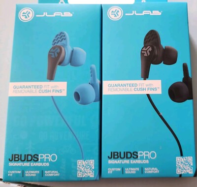 JLAB JBuds PRO Signature Wired Earbuds Universal Mic Music Control Black New-image