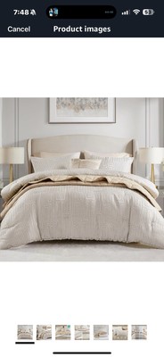 Madison Park Cal King Comforter Set Jacquard Metallic Thread Comforters-image