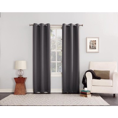 Sun Zero Norwich Gray Blackout Curtains 80 in. W-image