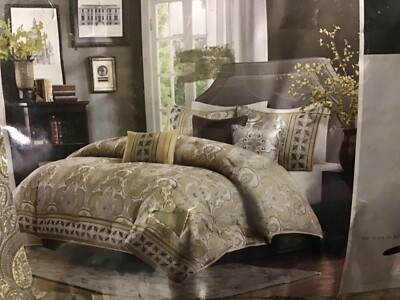 Madison Park Chapman 7 Piece Comforter Set King Gold / Grey-image