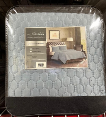 SIGNATURE MADISON PARK LUXURY 3 PC SET FULL/QUEEN COVERLET SHAMS MPS13-024-image