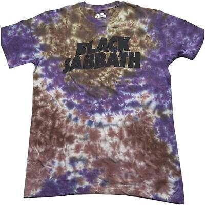 Black Sabbath Wavy Logo Purple Dip-Dye T-Shirt NEW OFFICIAL-image