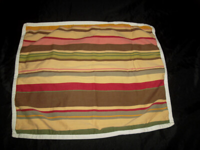 Pottery Barn Duncan Stripe Standard Pillow Sham Brown Yellow Red Green Southwest-image