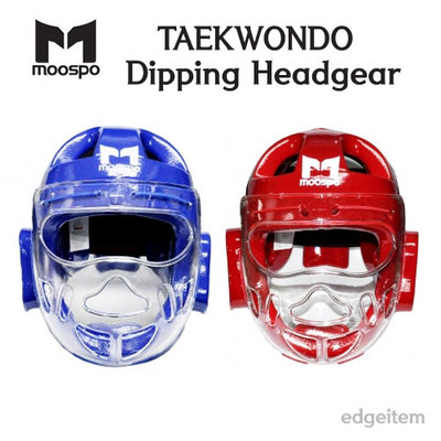Moospo Taekwondo Face Covered Dipping Headgear Head & Facial Protector TKD Guard-image