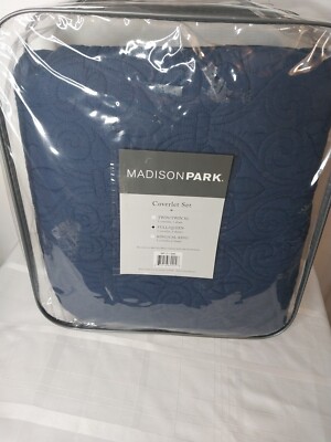 Madison Park Coverlet Set 3pcs Navy  Full/ Queen-image