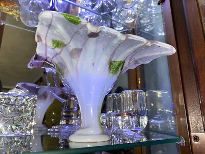 Fused Studio Art Glass Bowl, Candy Nut Dish, Mid Century Modern, 6” Square-image