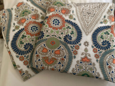 Pottery Barn 2 Gisela Paisley Euro Pillow Shams Boho Bedding Decor-image