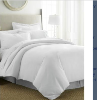 Duvet Cover Set Ultra Soft Microfiber Bedding 3 Pcs White Full/Queen Size-image