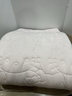 POTTERY BARN Teen Hello Kitty Quilt Queen Reversible jersey ivory blush-image