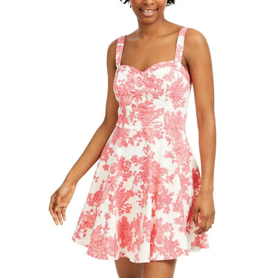 City Studio Pink Floral Sleeveless Sweetheart Dress Sz 1 Retail $59-image