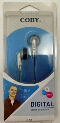 Coby CVE05 Headphones Y2K Silver Black NEW Sealed Package-image