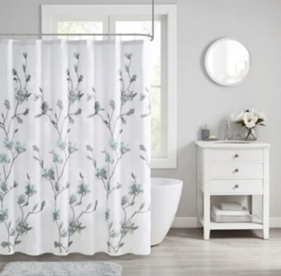 Madison Park Rayon And Polyester Printed Burnout Shower Curtain Mp70-6421-image