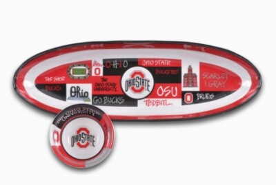 New! Ohio State Buckeyes Chip And Dip Serving Set-image