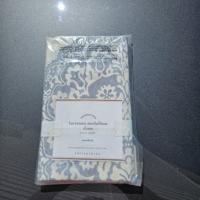 Pottery Barn Lucianna Medallion Standard Sham ~ Gray New #9574-image