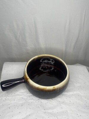 L@@k: PFALTZGRAFF LARGE SERVING HANDLED BROWN DIPPED STONEWARE PAN USA-image