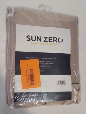 New Sun Zero Linchtenberg Stone Beige Darkening One Window Curtain Panel 40