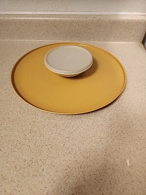 Vintage Tupperware Dip N Serve 492-2 Chip And Dip Veggie Relish Tray Bowl White-image