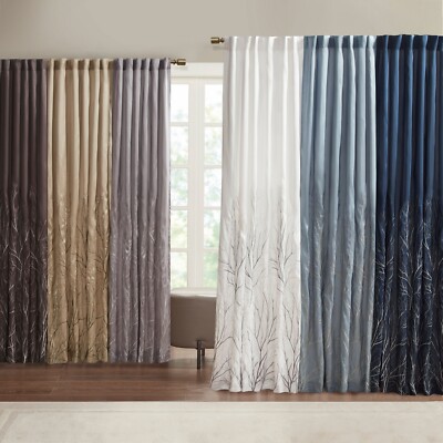 Madison Park Rod Pocket Curtains for Living Room, 1 Panel Pack 50x84 50x95-image