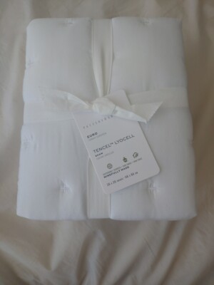 pottery barn tencel lyocell Quilt euro 1 sham white original $69.50-image