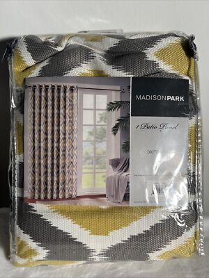 Madison Park Taupe Diamond Grommet Patio Curtain Panel, 100